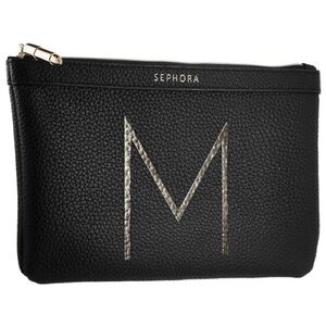 Sephora The Jetsetter Black Textured Cosmetic Bag